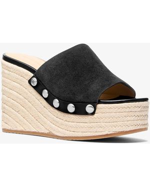 MICHAEL Michael Kors Michael Kors Mayes Suede Wedge Sandal - Natural
