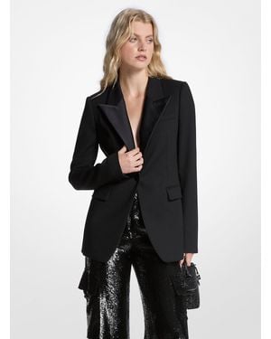 MICHAEL Michael Kors Twill Tuxedo Blazer - Black