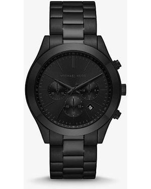 Michael Kors Mk Oversized Slim Runway-Tone Watch - Black