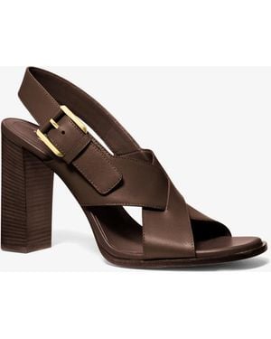 Michael Kors Michael Kors Jasmine Leather Sandal - Brown
