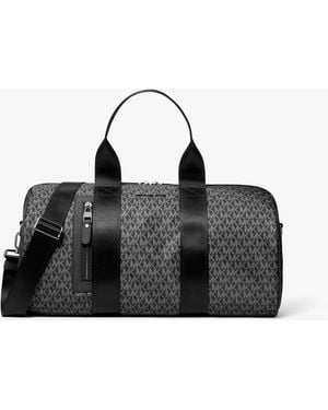 Michael Kors Mk Brooklyn Large Printed Signature Logo Duffel Bag - Black