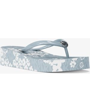 Michael Kors Bedford Printed Signature Logo Flip Flop - White