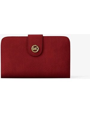 MICHAEL Michael Kors Michael Kors Mk Pop Charm Medium Nubuck Wallet - Red