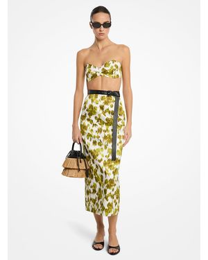 Michael Kors Mkfalda De Satén Chiné Duquesa Con Motivo Floral - Metálico