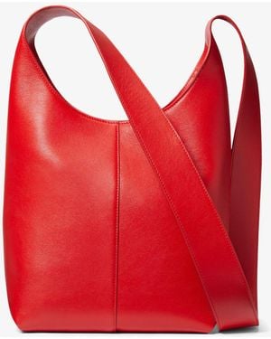 Michael Kors Dede Medium Leather Hobo Bag - Red