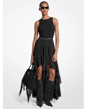 MICHAEL Michael Kors High Low Smock Maxi Dress - Black