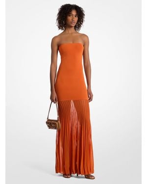 MICHAEL Michael Kors Mkvestido Transparente De Punto Elástico Sin Tirantes - Naranja