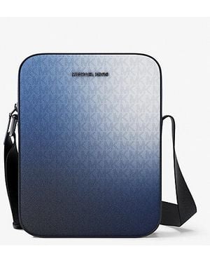 Michael Kors Cooper Small Ombré Signature Logo Reporter Bag - Blue