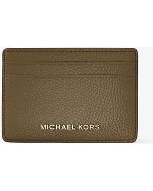 MICHAEL Michael Kors Mk Pebbled Leather Card Case - Green