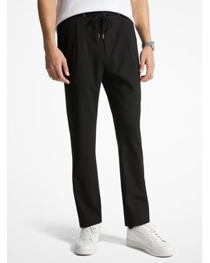Michael Kors Mk Woven Drawstring Trousers - Black