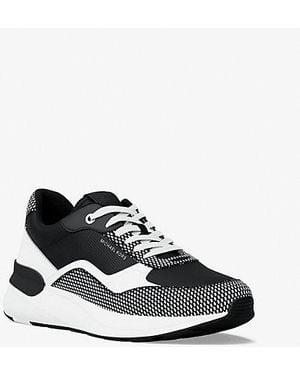 Michael Kors Mk Trevor Mixed-Media Sneaker - White