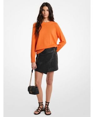 Michael Kors Mkfalda Cruzada De Piel Texturizada - Naranja