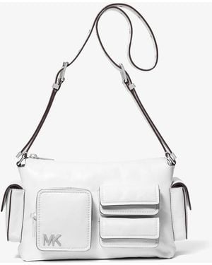 MICHAEL Michael Kors Dakota Medium Leather Shoulder Bag - White