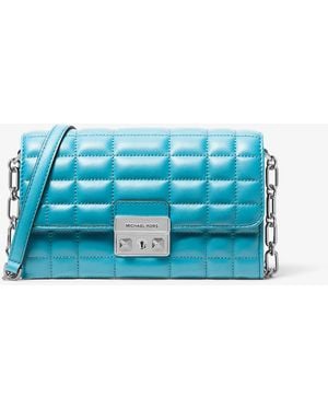MICHAEL Michael Kors Mk Tribeca Leather Convertible Crossbody Bag - Blue