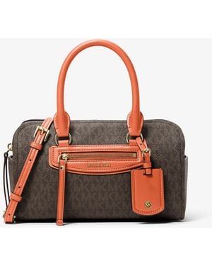MICHAEL Michael Kors Jet Set Travel Extra-Small Signature Logo Duffel Crossbody Bag - Red