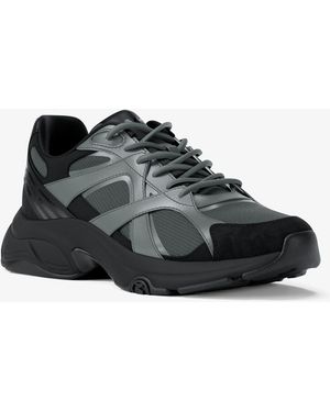 Michael Kors Mk Leo Mixed-Media Trainer - Black
