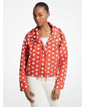 Michael Kors Polka Dot Signature Logo Ciré Jacket - Red