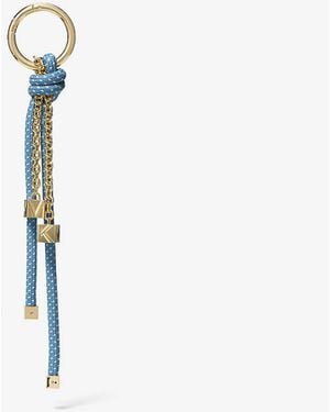 Michael Kors Mkadorno Para Bolso En Tono Dorado Con Cordón Moteado - Blanco
