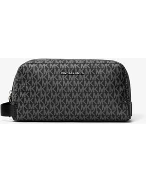 Michael Kors Mk Brooklyn Printed Signature Logo Travel Kit - Grey