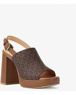 Michael Kors Kehlani Signature Logo Platform Sandal - Brown