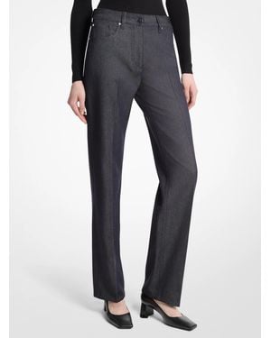 Michael Kors Michael Kors Wool Cotton Twill Stovepipe Trouser Jeans - Blue