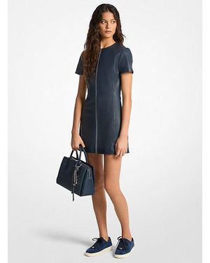 chinese dress ladies Michael Kors Women's Leather Short Sleve Mini Dress, Deep Mulberry, 2 at  Amazon Women's Clothing store