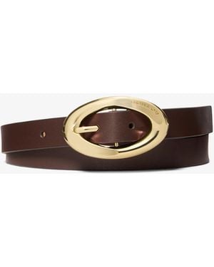 MICHAEL Michael Kors Mk Leather Belt - White