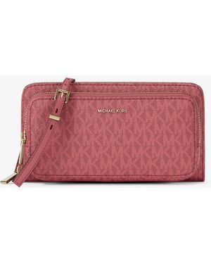 MICHAEL Michael Kors Mk Jet Set Large Signature Logo Crossbody Bag - Red
