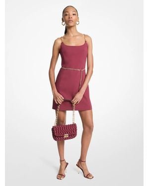 MICHAEL Michael Kors Mk Chain Strap Belted Bustier Mini Dress - Red