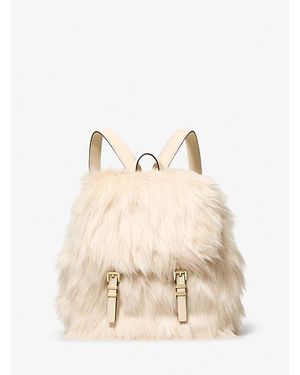 Michael Kors Quinn Medium Flap Backpack - Natural