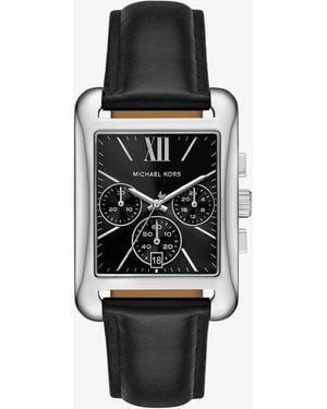 Michael Kors Monroe-Tone And Leather Watch - White
