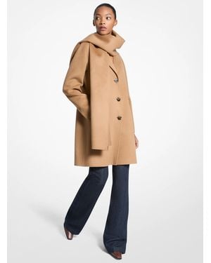 MICHAEL Michael Kors Mk Wool Blend Scarf Coat - Blue