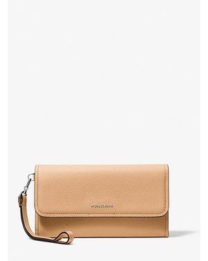 Michael Kors Jet Set Medium Pebbled Leather Convertible Wristlet - Natural