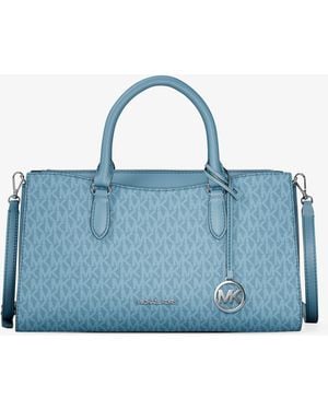 Michael Kors Arden Medium Top-Zip Satchel - Blue