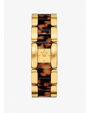 Michael Kors Petite Darrington-Tone And Tortoiseshell Acetate Watch - Metallic