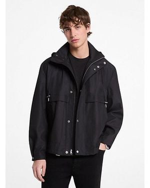 Michael Kors Mk Water-Resistant Windbreaker Jacket - Black