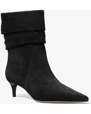 Michael Kors Dawn Suede Ankle Boot - Black