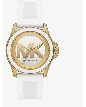Michael Kors Oversized Everest-Tone And Silicone Watch - Metallic