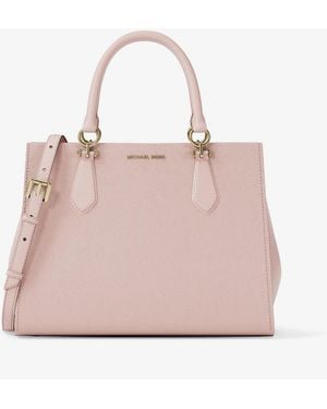 Michael Kors Outlet Mkbolso Satchel Marilyn Mediano De Piel Saffiano - Rosa