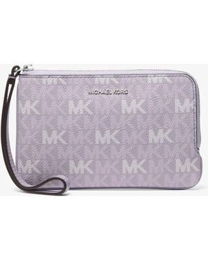 Michael Kors Jet Set Travel Small Signature Logo Wristlet - Purple