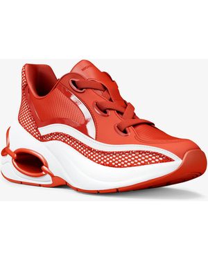 MICHAEL Michael Kors Mk Toni Mixed-Media Trainers - Red
