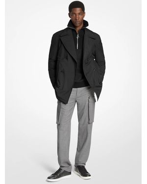 Michael Kors Woven Peacoat - Black