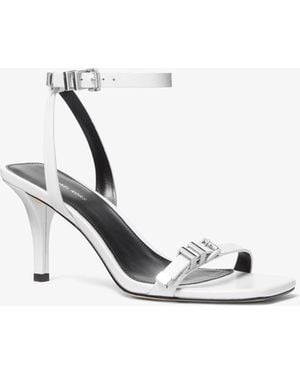 MICHAEL Michael Kors Michael Kors Darrington Crackled Leather Sandal - White