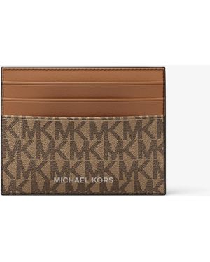 Michael Kors Cooper Signature Logo Card Case - Brown