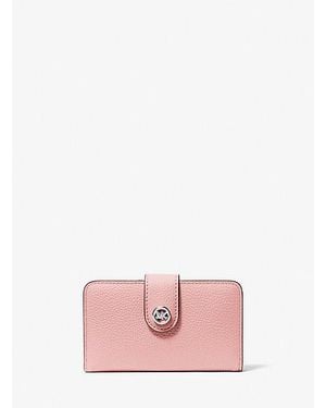 Michael Kors Mk Pop Charm Medium Pebbled Leather Wallet - Pink
