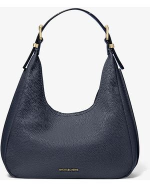 MICHAEL Michael Kors Nolita Small Pebbled Leather Hobo Shoulder Bag - Blue