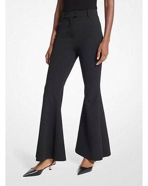 Michael Kors Stretch Crepe Flared Pant - Black