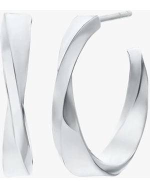 Michael Kors Twist Hoop Earrings - White