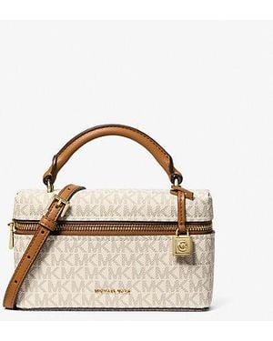 Michael Kors Jana Extra-Small Signature Logo Convertible Crossbody Bag - Natural