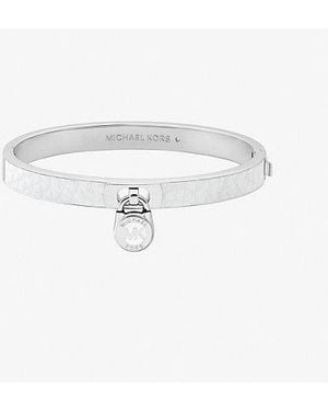 Michael Kors Lock Charm Leather Bangle - White
